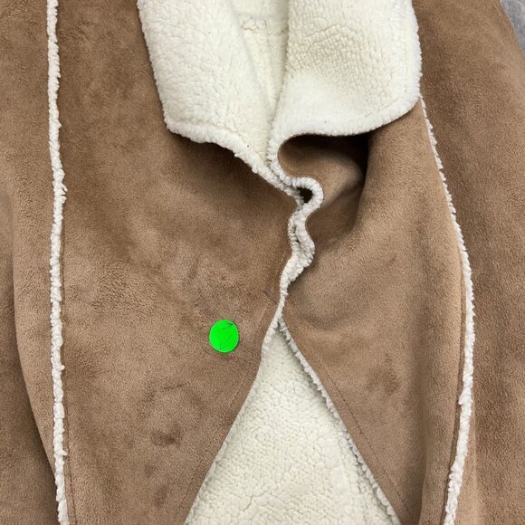 Panhandle Powder River Vest Women Large 44" Brown Ivory Sherpa‎ Open Casual - Picture 4 of 11